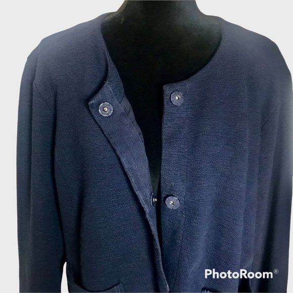 Banana Republic Snap Front Jacket in Navy Blue - Size Extra Large - Picture 2 of 6